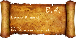 Benyo Armand névjegykártya