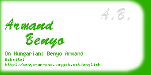 armand benyo business card